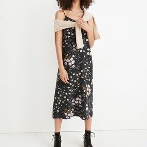 Madewell Silk Eva Slip Dress in Polka Daisies size 4